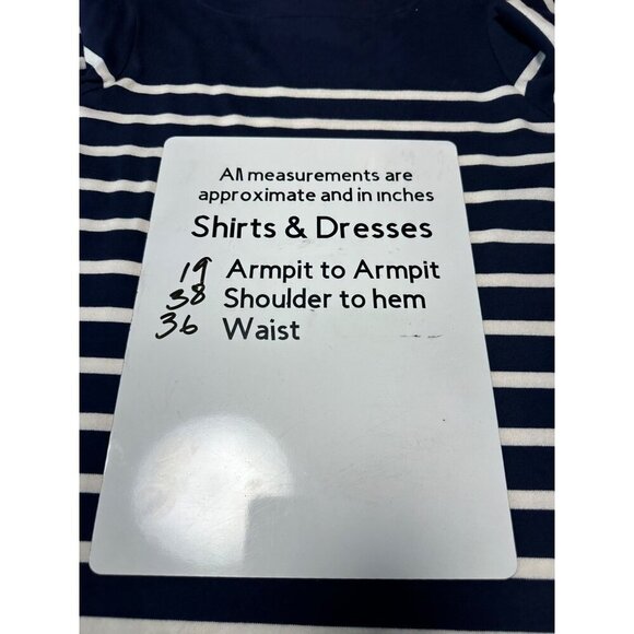 L.L. Bean Breton Nautical Coastal Dress Summer 3/4 Sleeves Navy Size M - Picture 8 of 8